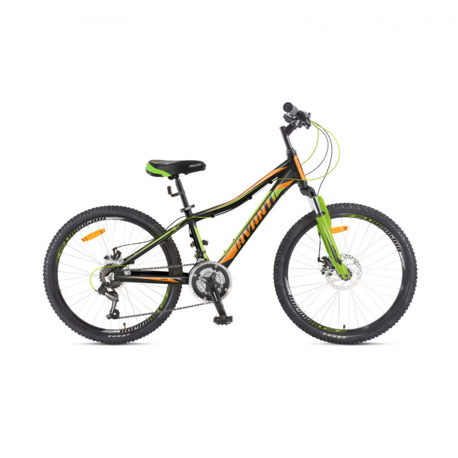 Велосипед 24" Avanti Drive Disk 12" черно-оранжевый с зеленым