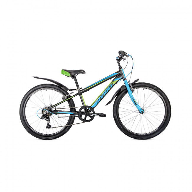 Велосипед 24" Avanti Sprinter V-brake 11" черно-зеленый с синим
