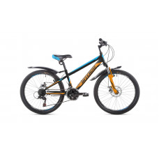 Велосипед 24" Intenzo Dakar Disk 11" черно-синий с оранжевым