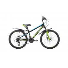 Велосипед 24" Intenzo Forsage Disk 11" черно-зеленый с синим