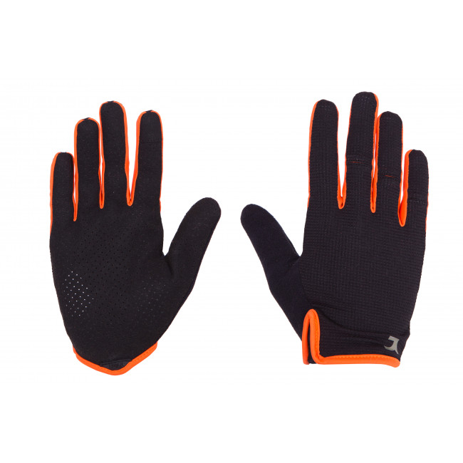 Перчатки Green Cycle Punch 2 с закрытыми пальцами S черно-оранжевые