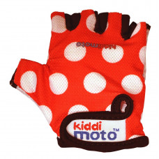 Перчатки детские Kiddimoto красные в белый горошек, размер М на возраст 4-7 лет