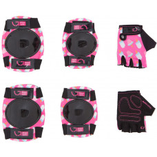 Защита для детей Green Cycle IceCream Pink наколенники, налокотники, перчатки (размер М), розовые