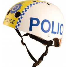 Шлем детский Kiddimoto полиция, белый, размер M 53-58см