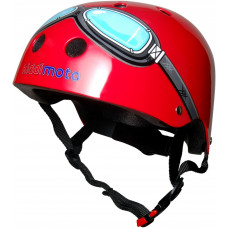 Шлем детский Kiddimoto очки пилота, красный, размер S 48-53см