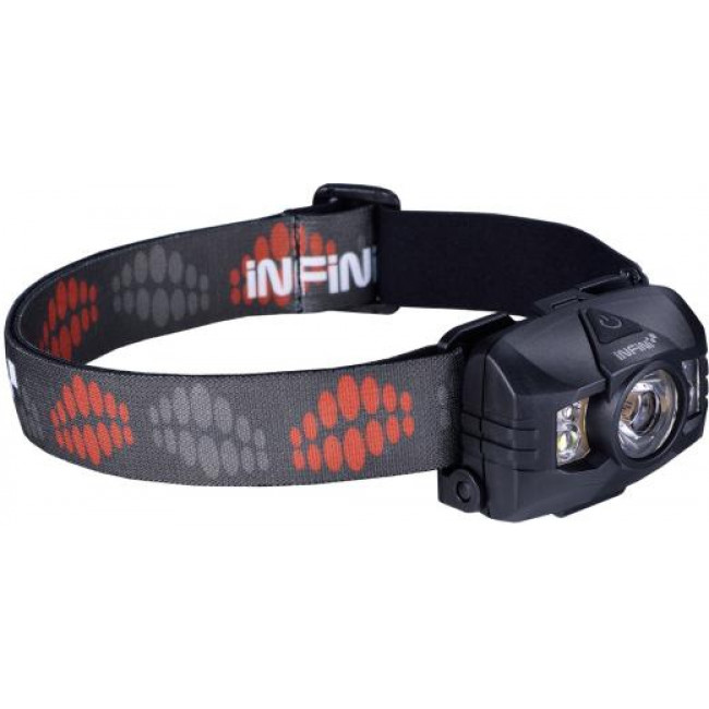 Фонарь налобный Infini HAWK 100-Black, 1 светодиод 3W белый, доп. диоды: 2x 0.5Ватт белые + 2 красных, 7 режимов, 3x"AAA", черный