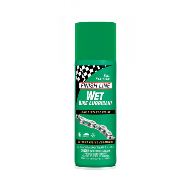 Смазка Finish Line жидкая Wet Lube (Cross Country) для влажных погодных условий, 246ml аэрозоль