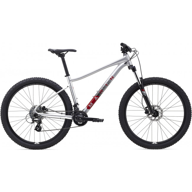 Велосипед 27,5" Marin WILDCAT TRAIL 3 WFG рама - M 2021 Gloss Silver/Black/Metallic Red