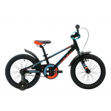 Велосипед 16" Pride ROWDY черный/голубой/оранжевый