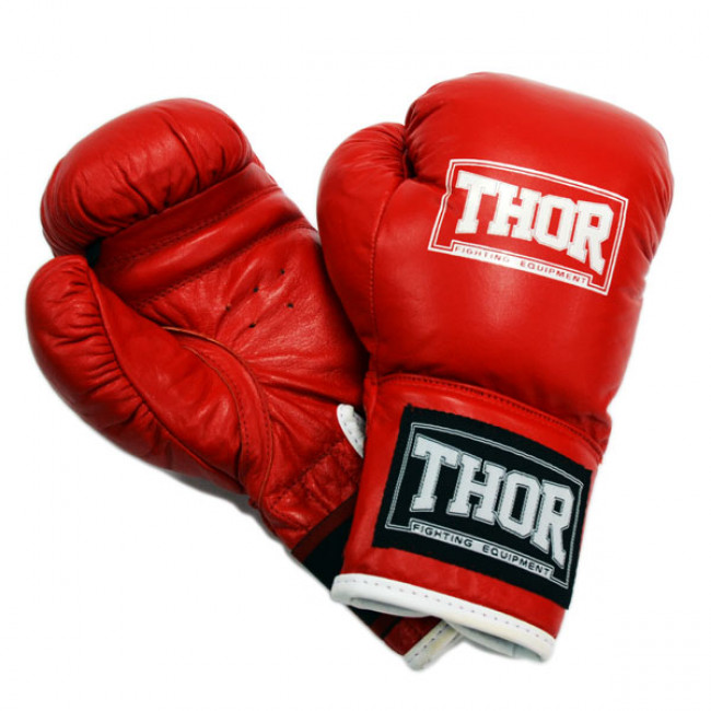 Перчатки боксерские THOR JUNIOR 8oz /Кожа /красные