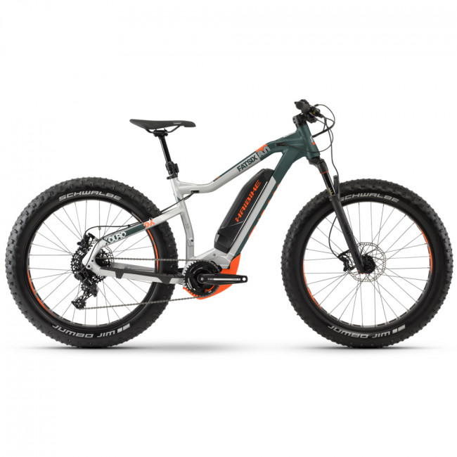 Электровелосипед Haibike XDURO FatSix 8.0 500Wh 11 s. NX 26", рама M, серо-зелено-оранжевый, 2020