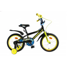 Велосипед 16" Formula FURY 2020 (черно-желтый с синим) 