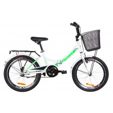 Велосипед 20" Formula SMART 14G St с багажником зад St, с крылом St, с корзиной St 2019 (бело-зеленый ) 