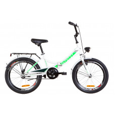 Велосипед 20" Formula SMART 14G St с багажником зад St, с крылом St, с фонарём 2019 (бело-зеленый ) 