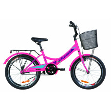 Велосипед 20" Formula SMART 14G St с багажником зад St, с крылом St, с корзиной St 2019 (розовый) 