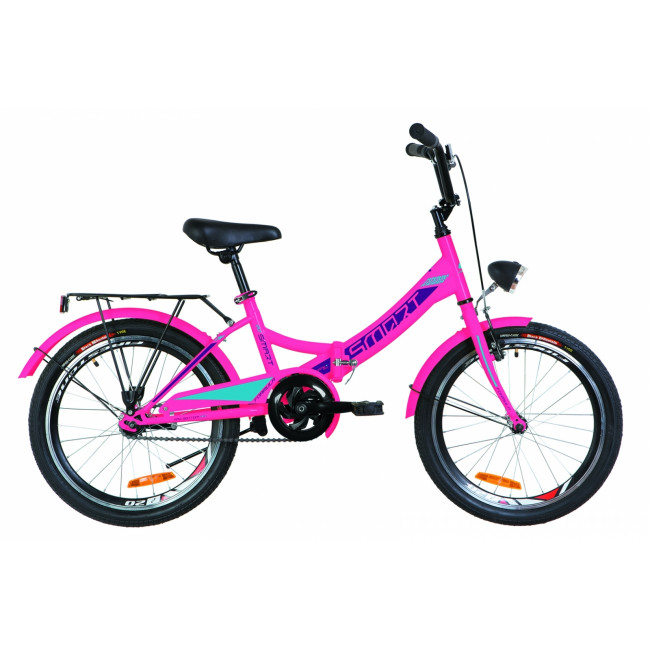 Велосипед 20" Formula SMART 14G St с багажником зад St, с крылом St, с фонарём 2019 (розовый) 
