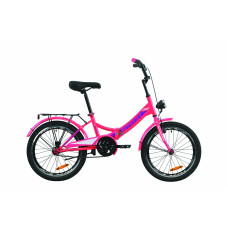 Велосипед 20" Formula SMART с багажником зад St, с крылом St, с фонарём 2020 (розовый) 