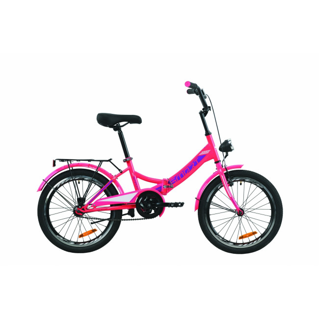 Велосипед 20" Formula SMART с багажником зад St, с крылом St, с фонарём 2020 (розовый) 