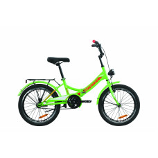 Велосипед 20" Formula SMART с багажником зад St, с крылом St, с фонарём 2020 (зелено-красный с белым) 