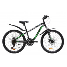Велосипед 24" Discovery FLINT AM DD 2020 (черно-зеленый ) 