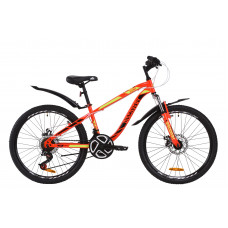 Велосипед 24" Discovery FLINT AM DD 2020 (графитово-красный с хаки (м)) 