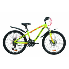 Велосипед 24" Discovery FLINT AM DD 2020 (салатово-красный с хаки (м)) 