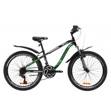 Велосипед ST 24" Discovery FLINT AM Vbr с крылом Pl 2020 (черно-зеленый ) 
