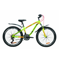 Велосипед 24" Discovery FLINT AM VBR 2020 (салатово-красный с хаки (м)) 
