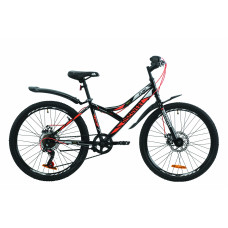 Велосипед 24" Discovery FLINT DD 2020 (черно-оранжевый с серым) 