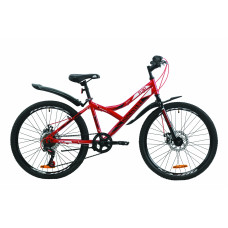 Велосипед ST 24" Discovery FLINT DD с крылом Pl 2020 (красно-черный) 