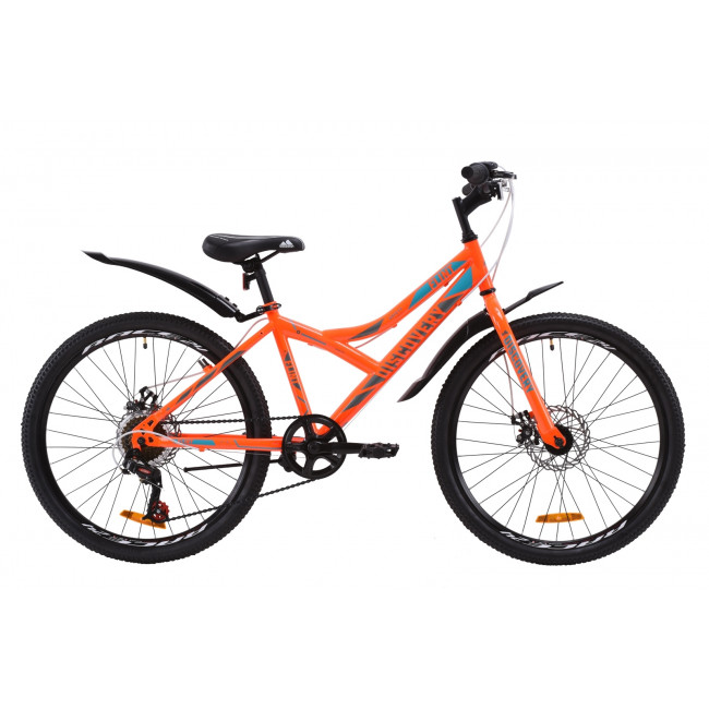 Велосипед ST 24" Discovery FLINT DD с крылом Pl 2020 (оранжево-бирюзовый с серым) 