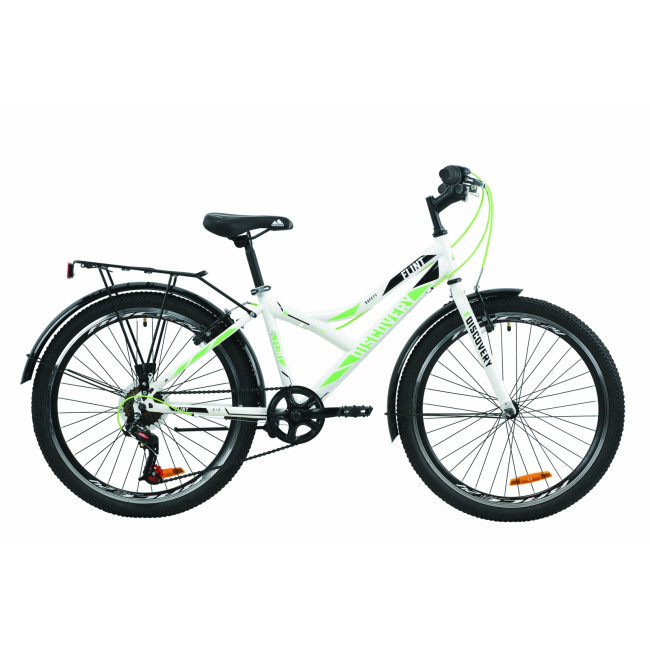 Велосипед ST 24" Discovery FLINT Vbr с багажником зад St, с крылом St 2020 (бело-зеленый ) 