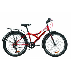 Велосипед ST 24" Discovery FLINT Vbr с багажником зад St, с крылом St 2020 (красно-черный) 