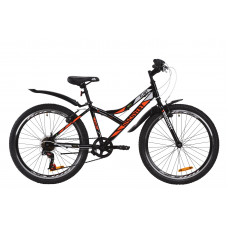 Велосипед ST 24" Discovery FLINT Vbr с крылом Pl 2020 (черно-оранжевый с серым) 