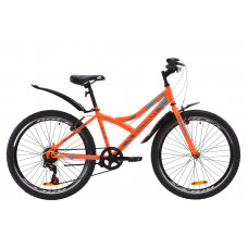 Велосипед ST 24" Discovery FLINT Vbr с крылом Pl 2020 (оранжево-бирюзовый с серым) 