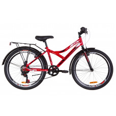 Велосипед 24" Discovery FLINT MC 14G Vbr St с багажником зад St, с крылом St 2019 (красно-белый с черным) 