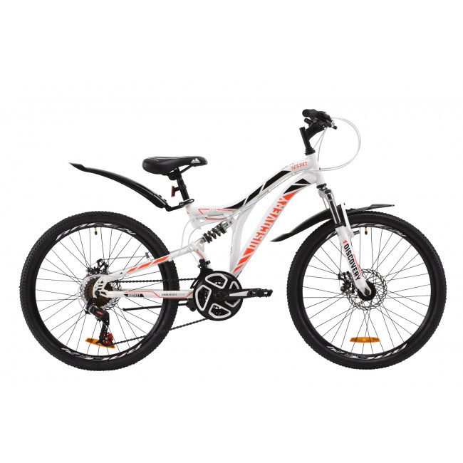 Велосипед 24" Discovery ROCKET DD 2020 (бело-оранжевый c черным) 