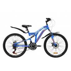 Велосипед 24" Discovery ROCKET DD 2020 (сине-оранжевый с белым) 