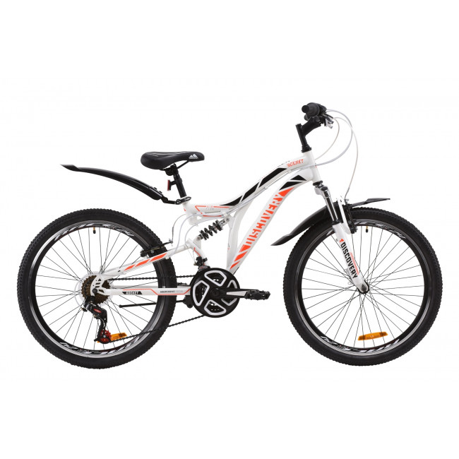 Велосипед 24" Discovery ROCKET 2020 (черно-оранжевый с белым) 