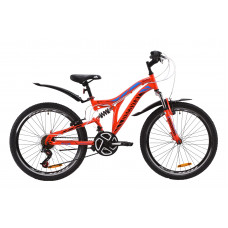 Велосипед 24" Discovery ROCKET 2020 (красно-черный с синим) 