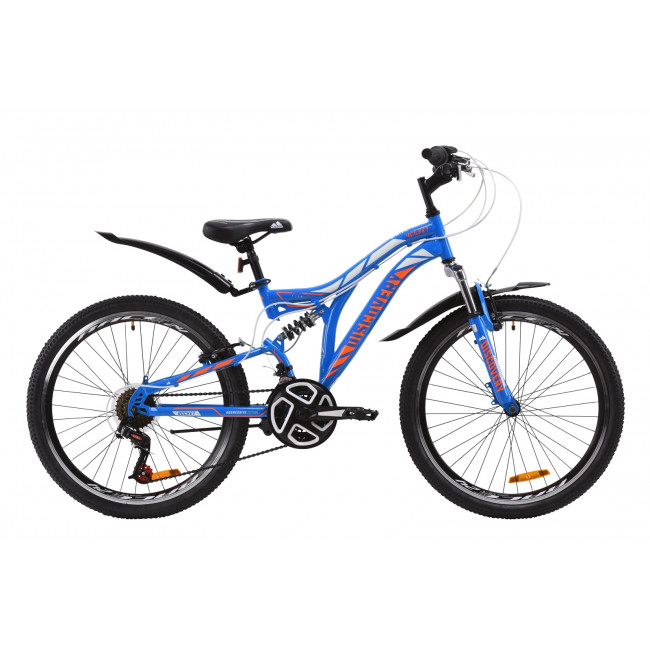 Велосипед 24" Discovery ROCKET 2020 (сине-оранжевый с белым) 