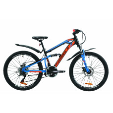Велосипед 24" Formula BLAZE DD 2020 (черно-синий с оранжевым) 