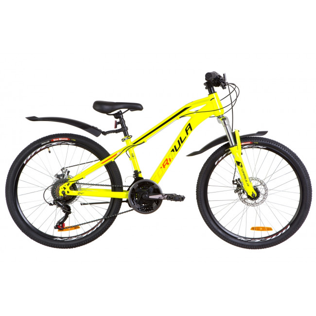 Велосипед 24" Formula DAKAR AM 14G DD St с крылом Pl 2019 (желтый) 