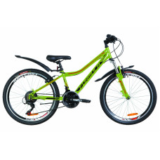 Велосипед 24" Formula FOREST AM 14G Vbr St с крылом Pl 2019 (зеленый с оранжевым (м)) 