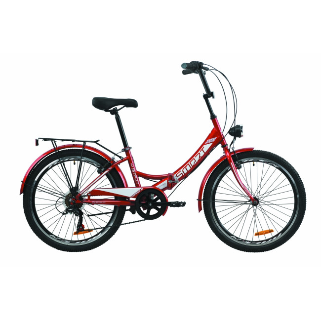 Велосипед 24" Formula SMART 7 с фонарём 2020 (красный) 