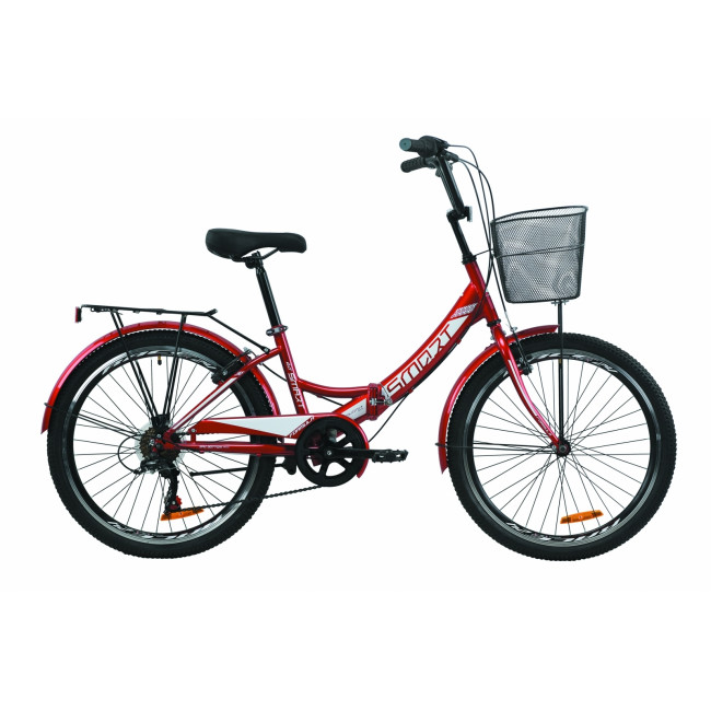 Велосипед 24" Formula SMART 7 с корзиной 2020 (красный) 
