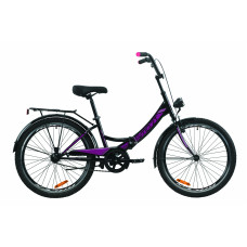 Велосипед 24" Formula SMART с фонарём 2020 (черно-оранжевый с бирюзовым (м)) 