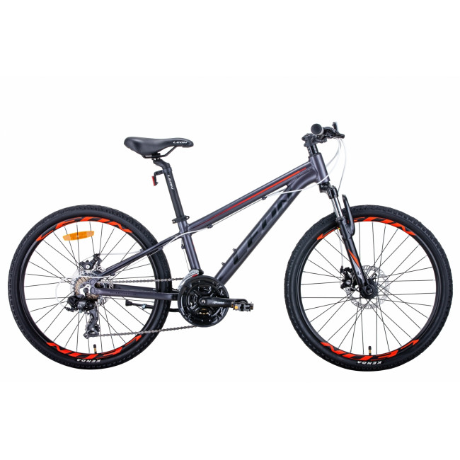 Велосипед 24" Leon JUNIOR AM DD 2021 (антрацитовый с красным (м)) 