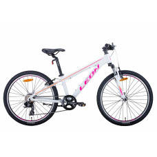 Велосипед 24" Leon JUNIOR AM 2021 (бело-малиновый с оранжевым) 