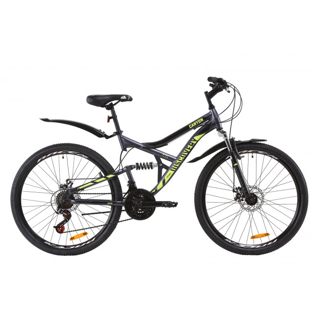 Велосипед ST 26" Discovery CANYON AM2 DD с крылом Pl 2020 (серо-желтый (м)) 